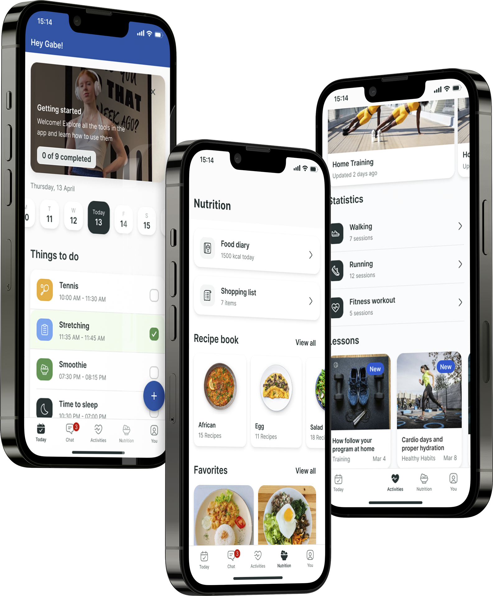 A mockup of the coaching app showcasing the features.